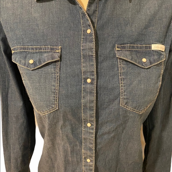 Calvin Klein Vintage Snap Denim Jean Chambray - Picture 7 of 10